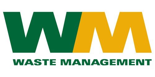 1. Brightly colored Waste Management logo representing environmental sustainability and waste removal services in the Apopka area.